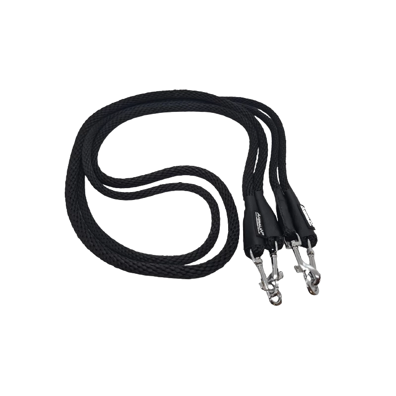 Animalin® : Laisse Double Connexion Mousq. Inox - 190 Cm – 3 Diam. – 5 Coloris 4 Animalin® : Laisse Double Connexion Mousq. Inox - 190 Cm – 3 Diam. – 5 Coloris – Image 2
