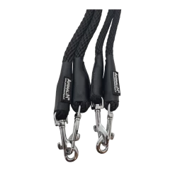 Animalin® : Laisse Double Connexion Mousq. Inox - 190 Cm – 3 Diam. – 5 Coloris