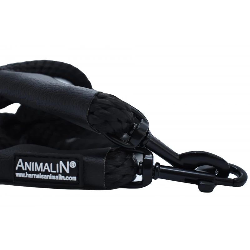 Animalin® : Laisse Double Connexion Mousq. Noir - 190 Cm – 3 Diamètres/5 Coloris 3 Animalin® : Laisse Double Connexion Mousq. Noir - 190 Cm – 3 Diamètres/5 Coloris